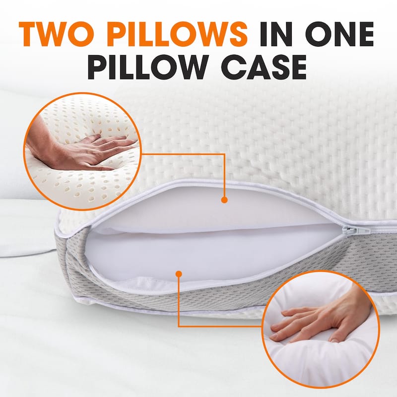 Cheer Collection Dual-Sided Latex Foam Sleeping Bed Pillow