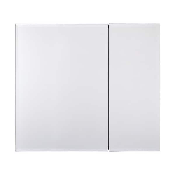Shop Rustproof Medicine Cabinet Glass Shelves Mirrored Sides Bi View 30 L X 4 76 D X 26 H Overstock 21557790