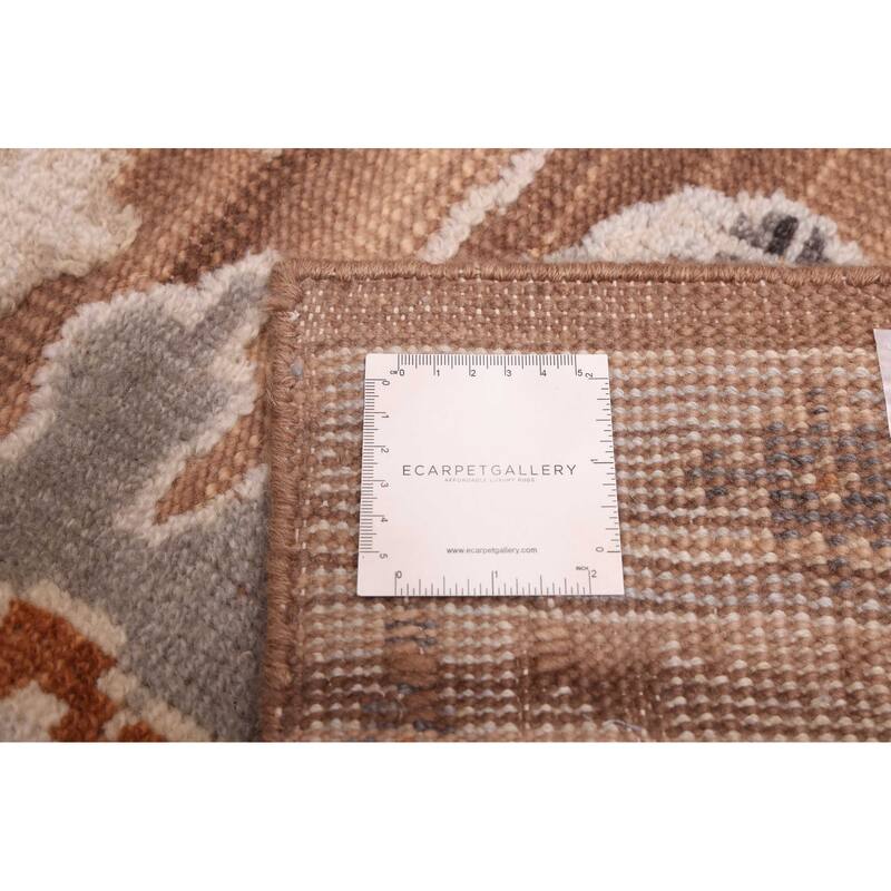 ECARPETGALLERY Hand-knotted Finest Oushak Brown Wool Rug - 8'0 x 10'1