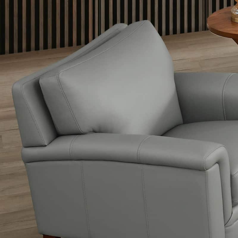 Hydeline Westcott Top Grain Leather Chair with Memory Foam and Springs