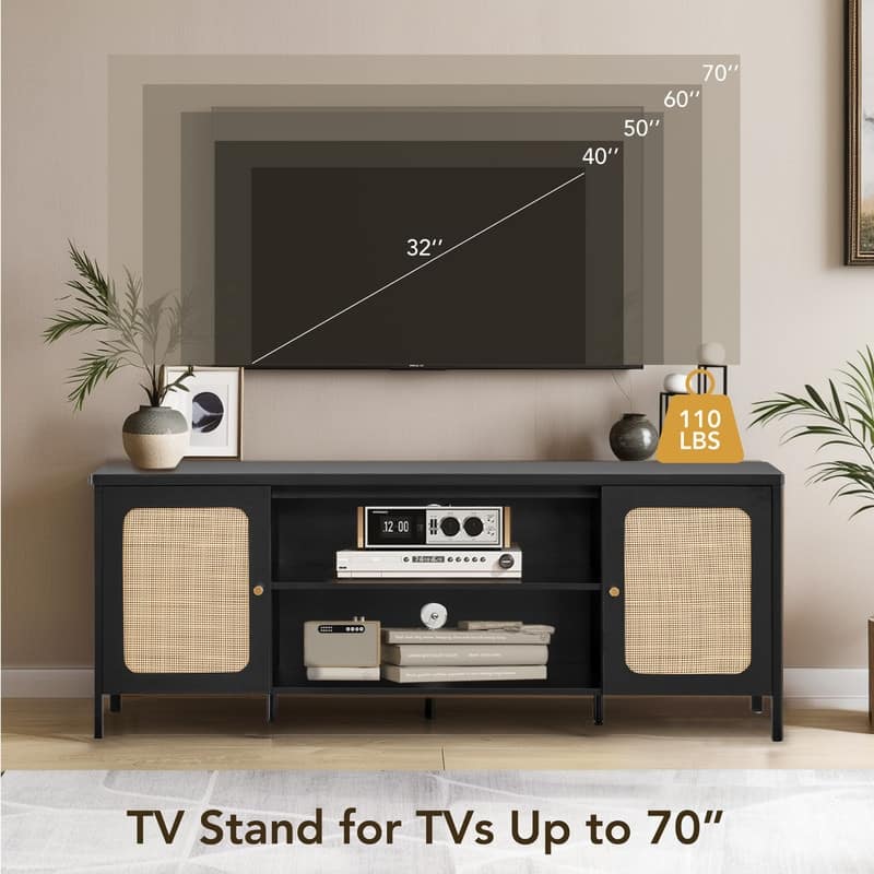 Spruce & Spring 62" Bohemian TV Stand Modern Media Console Entertainment Center
