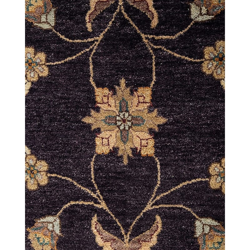 Oushak One-of-a-Kind Hand-Knotted Area Rug - Navy, 9' 0" x 12' 7" - 9' 0" x 12' 7"