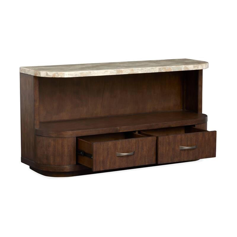 Magnussen Home Mcpherson Burnt Umber Demilune Sofa Table - 54''W x 17''D x 28''H