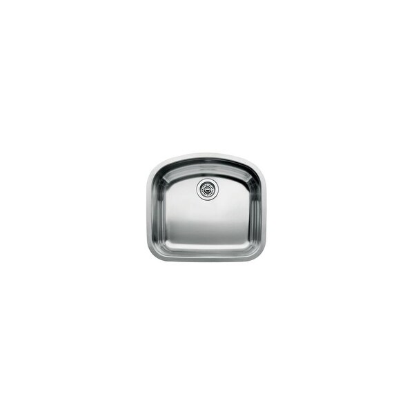 Blanco 440248 Wave Single Basin Undermount Stainless Steel Kitchen Sink With 8 Bowl Depth 22 7 16 X 20 1 2 Satin Polished