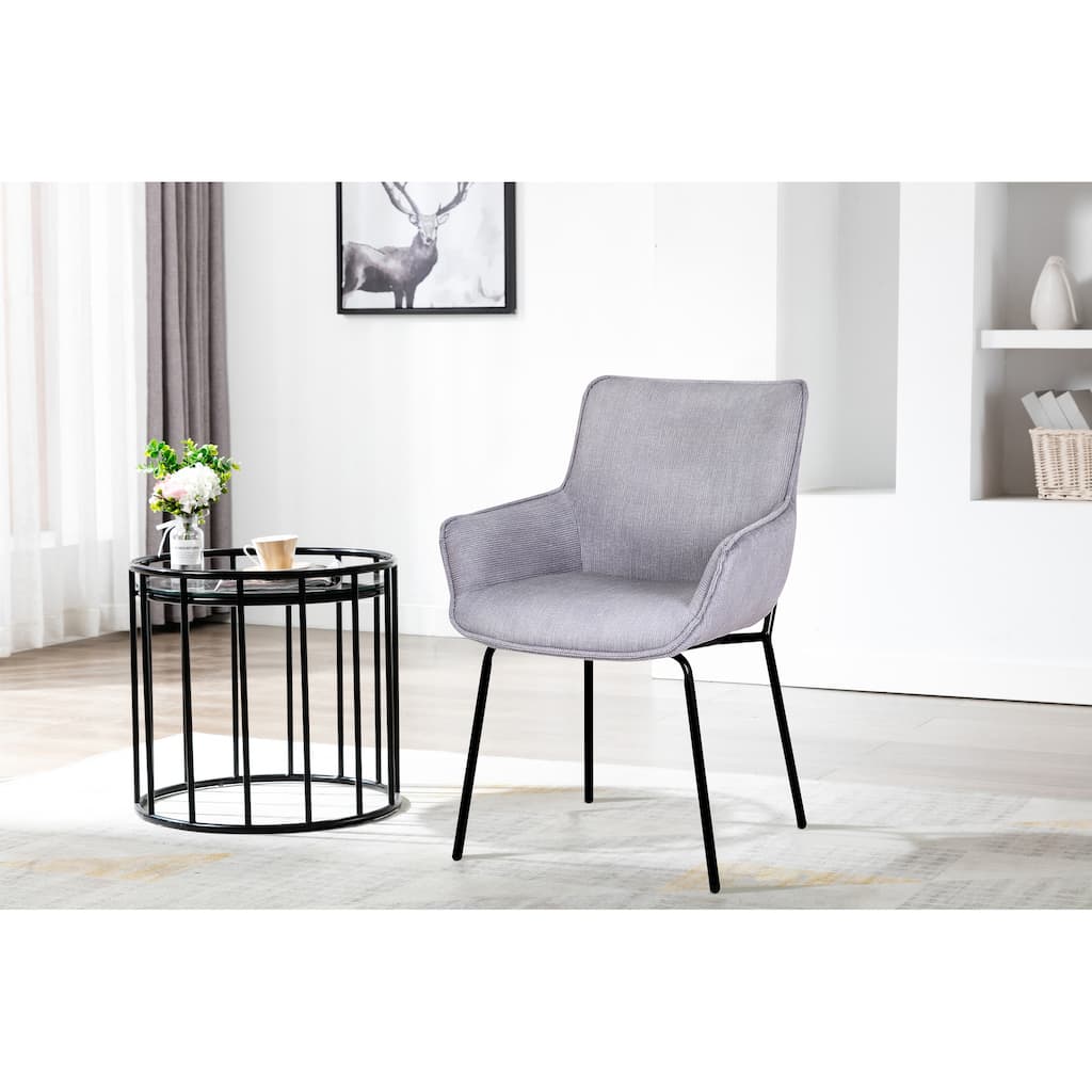 Porthos Home Remy Dining Chairs with Arms, Fabric and Iron Legs