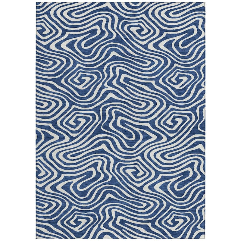 HomeRoots Abstract Transitional Rectangle Outdoor Rug