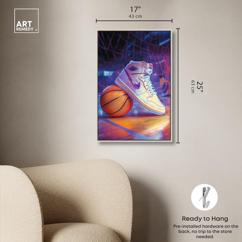 Neon Basketball Court Canvas by Art Remedy