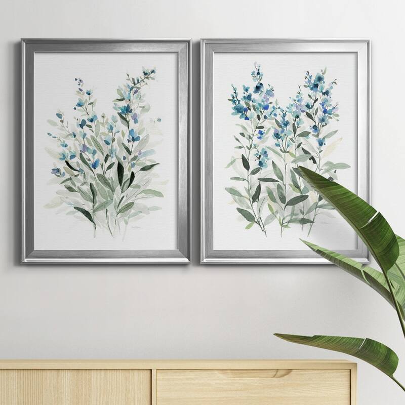 Delicate Blue Botanical I Premium Framed Print - Ready to Hang - Multi-Color