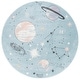 preview thumbnail 39 of 69, SAFAVIEH Carousel Kids Kyle Solar System Rug 5'3" Round - Teal/Orange - Round