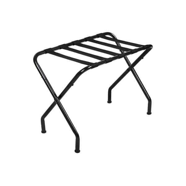 Steel Folding Luggage Rack, Black 27”L x 14.8”W x 22.6”H Bed Bath