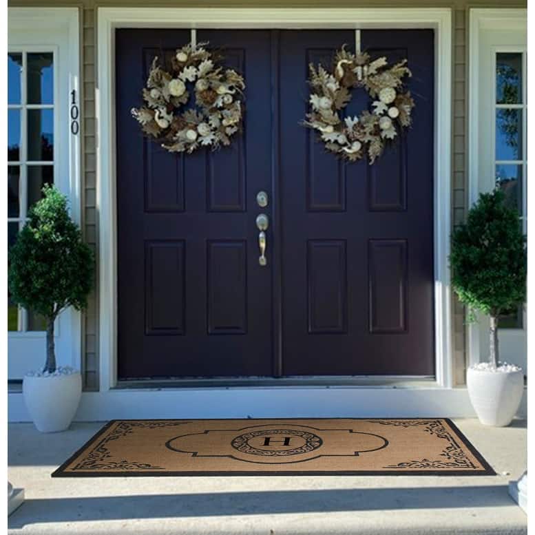 A1HC Abrilina Hand Crafted Heavy Duty Outdoor Monogram Doormat 36"X72"