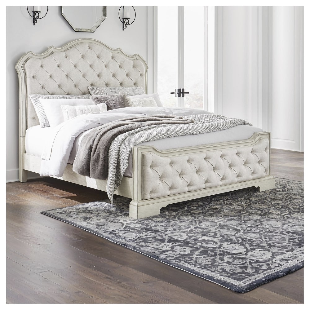 Signature Design by Ashley Arlendyne Antique White/Beige Upholstered Panel Bed