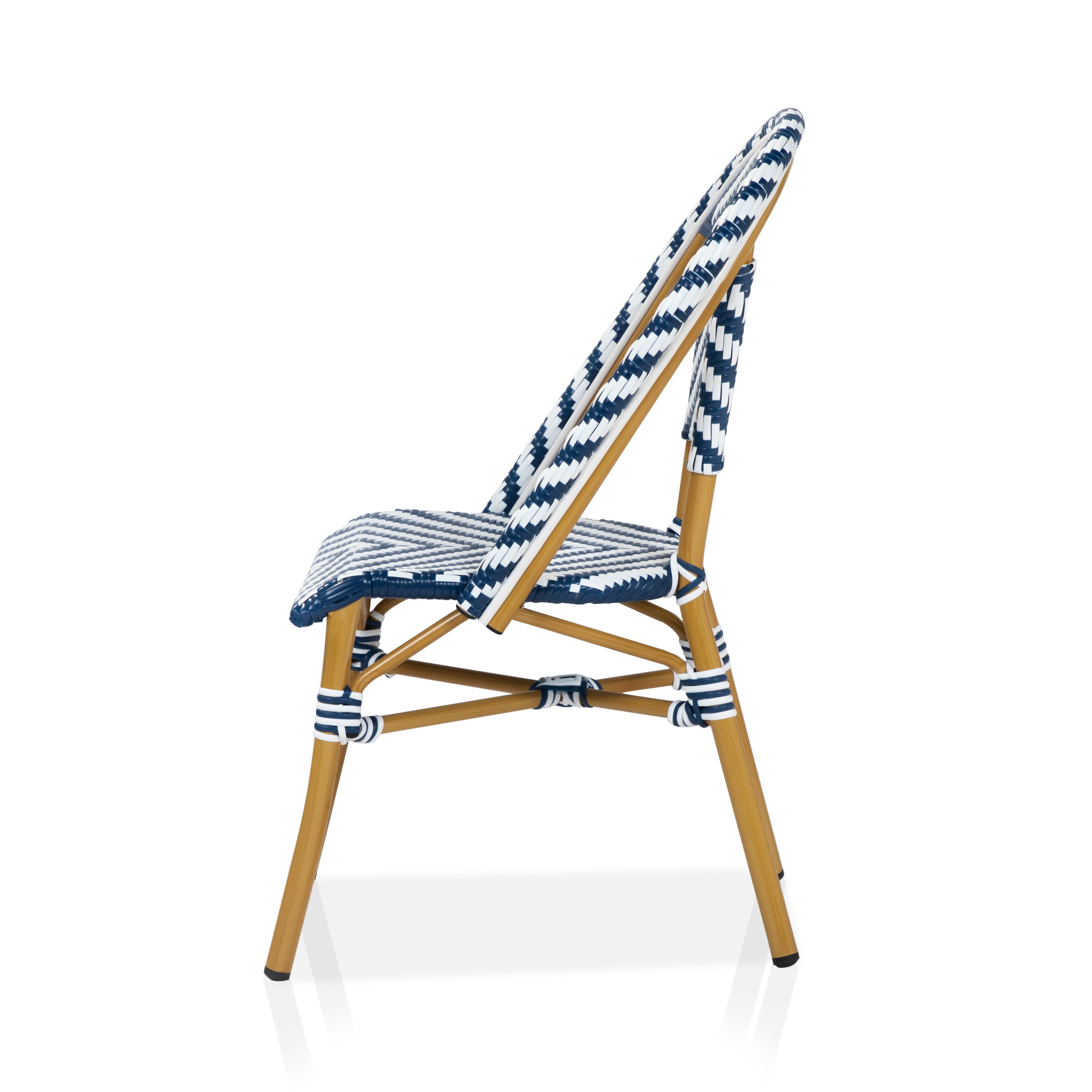 Irene French Chevron Wicker Patio Dining Chairs by Furniture-image