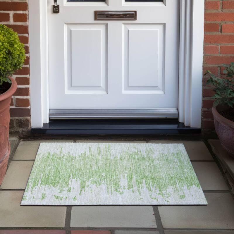 Machine Washable Indoor/ Outdoor Chantille Abstract Ombre Rug