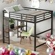 preview thumbnail 2 of 12, Modern Full Size Loft Bed with Built-in Desk and Storage Shelves,No Box Spring Required for Bedroom
