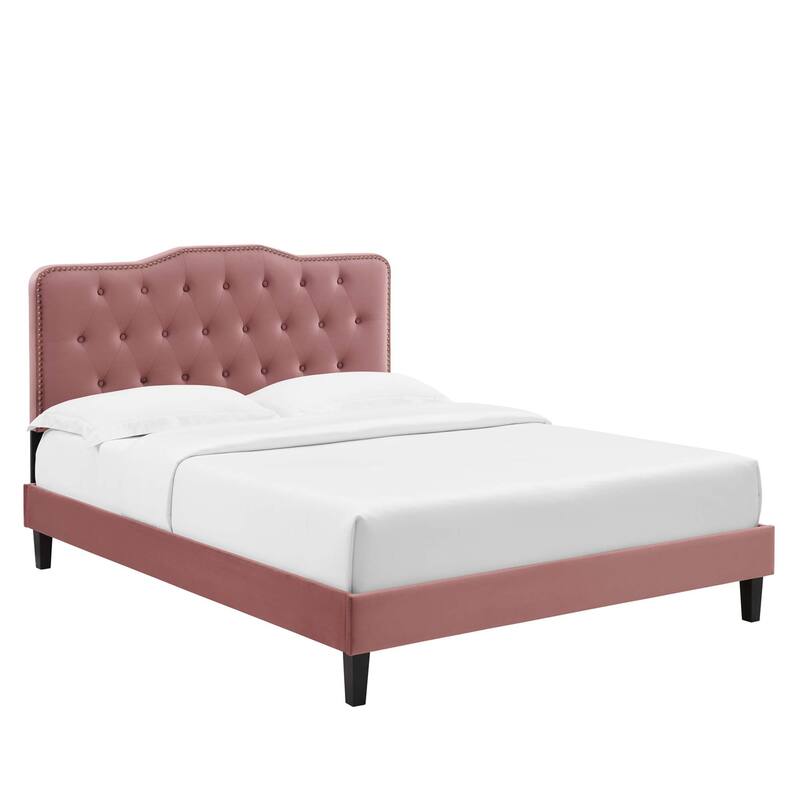 Amber Performance Velvet Twin Platform Bed