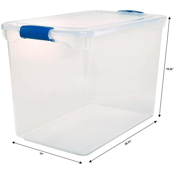 Homz 112 Quart Heavy Duty Modular Stackable Storage Containers, Clear
