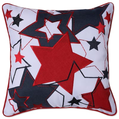 Pillow Perfect July 4th Fireworks Red White Blue 17-inch Throw Pillow, 17 X 17 X 5