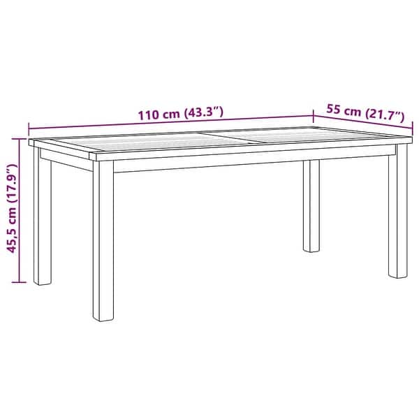 dimension image slide 4 of 6, vidaXL Coffee Table Brown in Solid Teak Wood