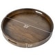 preview thumbnail 9 of 19, Round Black Walnut Wood Serving Tray Ottoman Tray with Handles