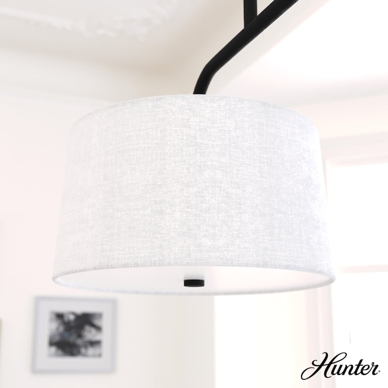 Hunter Cottage Hill Linear Chandelier - Dining Room, Kitchen Island - Modern, Transitional - Fabric Shades
