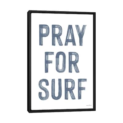 iCanvas "Pray For Surf" by lettered & lined Framed Canvas Print