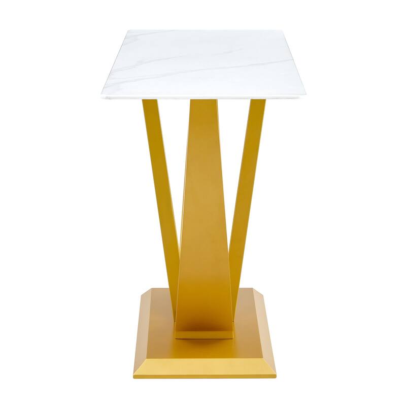 wooden console table with O-shape legs