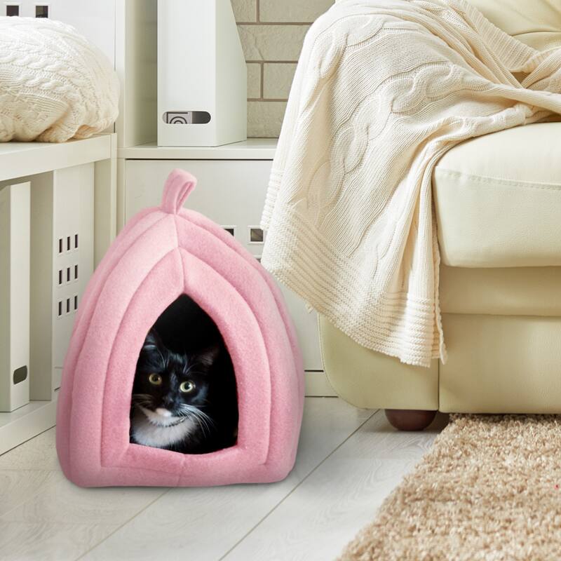 Petmaker Cozy Kitty House Cave Plush Cat Tent Bed with Removable Foam Cushion