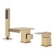 preview thumbnail 39 of 50, Solid Brass Waterfall Roman Tub Faucet with Hand Shower Brushed Gold