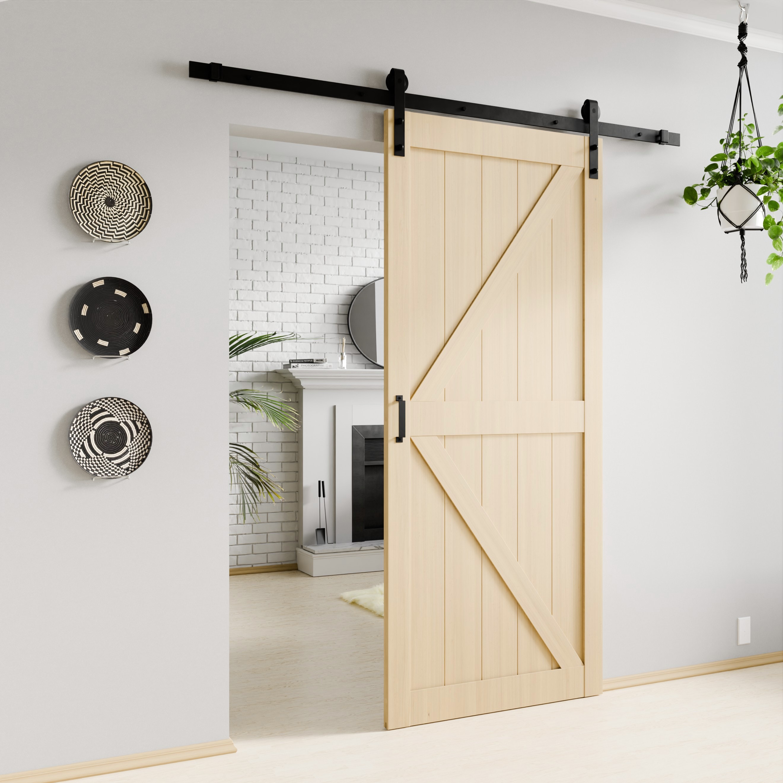 ANZZI 36"x84" Sliding Single Barn Door Kit with Hardware Included