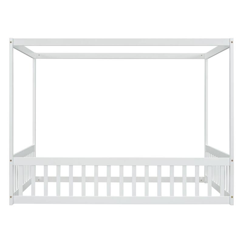 Canopy frame floor bed