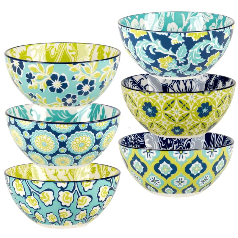 Certified International Tapestry Set of 6 All Purpose Bowl 4.75" 6 asst - 4.75" Diam x 2.25"
