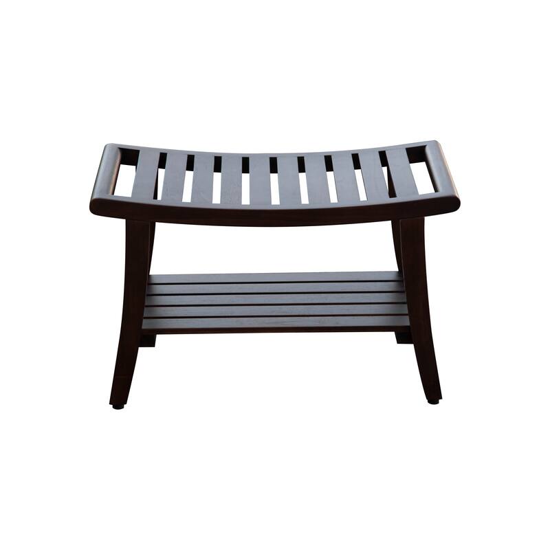 Harmony, 30", Teak Shower Bench, Teak Shower Stool, Teak Bench Shower, Wooden Shower Bench, Woodland Brown