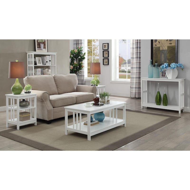 End Table with Spacious Surface and Multiple Shelves, Functional Storage Accent Table for Books, Décor, and Daily Living Use
