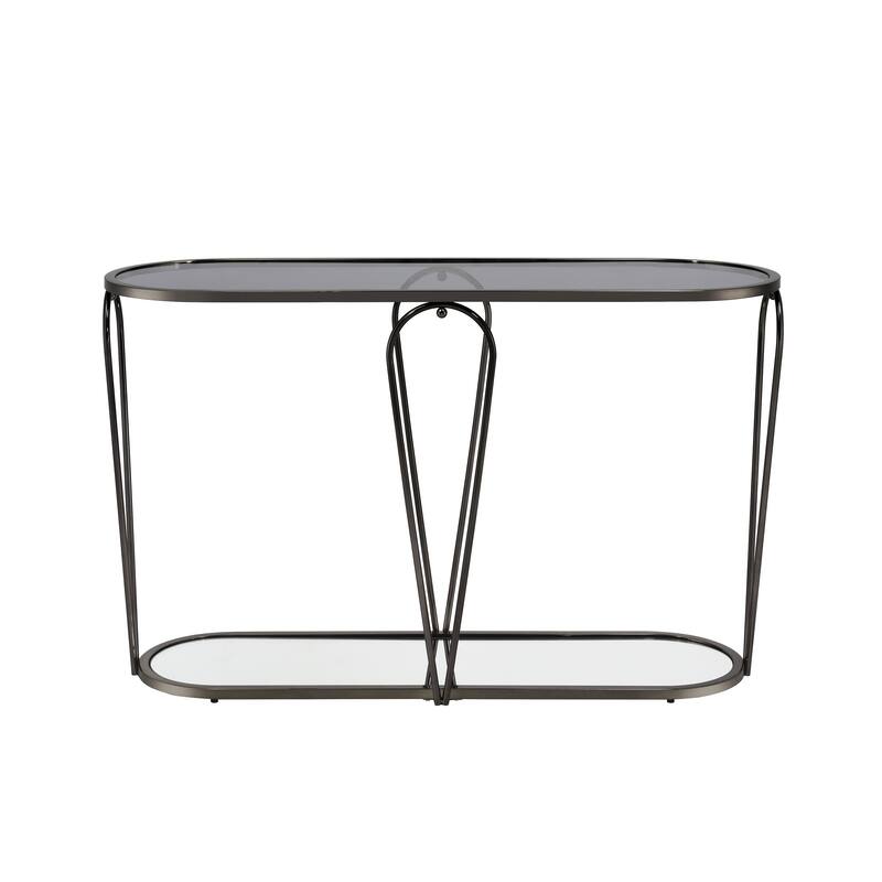Gable Glam Glass Top 3-Piece Coffee Table Set with Shelf by Furniture of America