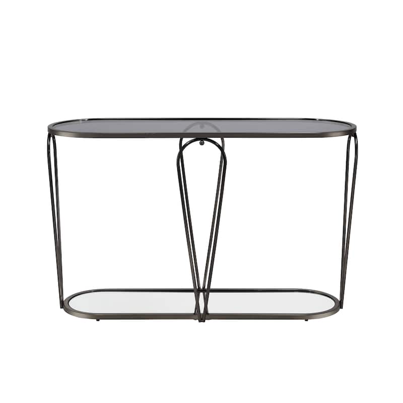 Gables Glam 48-inch Glass Top 1-Shelf Sofa Table by Furniture of America