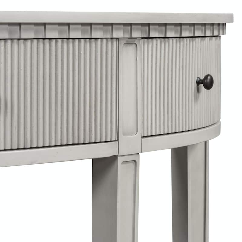 51'' Width Console Table with Vertical Stripe Drawer Fronts