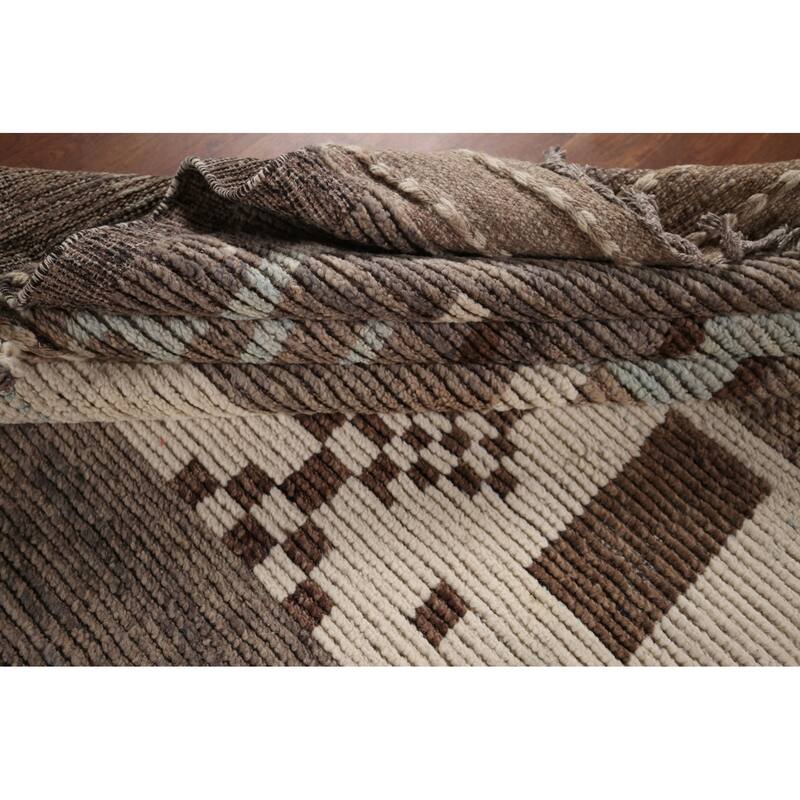 All-Over Abstract Moroccan Palace Size Rug Hand-Knotted Wool Carpet - 11'11"x 18'5"