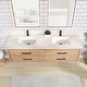 preview thumbnail 77 of 106, Cristo Floating Bath Vanity with White Quartz Stone Top without Mirror