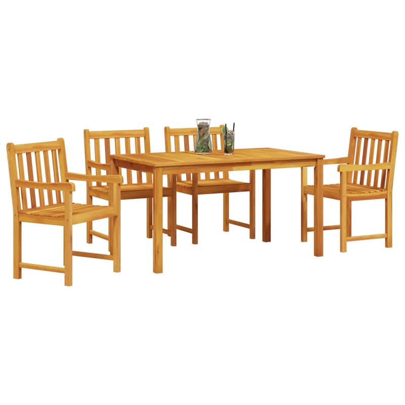 vidaXL Dining Table Set Set of 5 Brown Solid Acacia wood Durable - 55.1 x 31.5 x 29.1