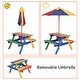 preview thumbnail 4 of 6, 4 Seat Kids Picnic Table w/Umbrella Garden Yard Folding Children Bench