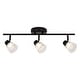 preview thumbnail 6 of 8, Dalton Black Semi Flush Mount Ceiling Track Fixture, 3-Adj Light Heads, Clear Glass Shade, Dimmable, Integrated LED