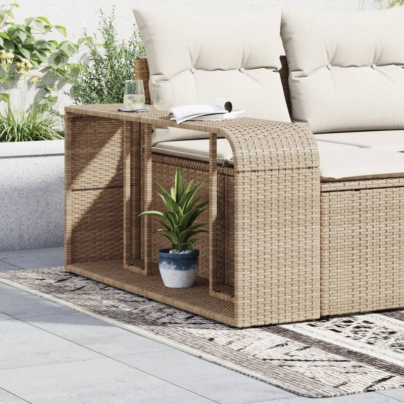 vidaXL Storage Shelves Modular Shelving Unit Outdoor Furniture 2 Pcs Poly Rattan - 10.6 x 44.1 x 21.7