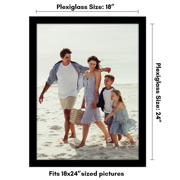 dimension image slide 3 of 9, Americanflat Poster Frame - Wooden Picture Frame with Plexiglass Cover