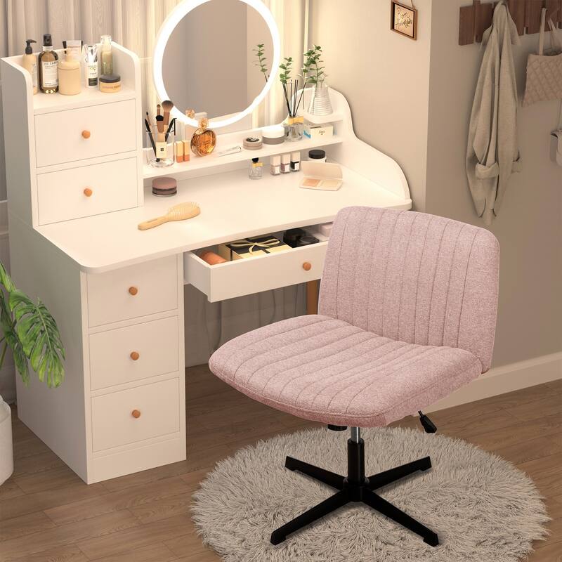 Futzca Office Chair, Armless Wide Chair of Height Adjustable Swivel