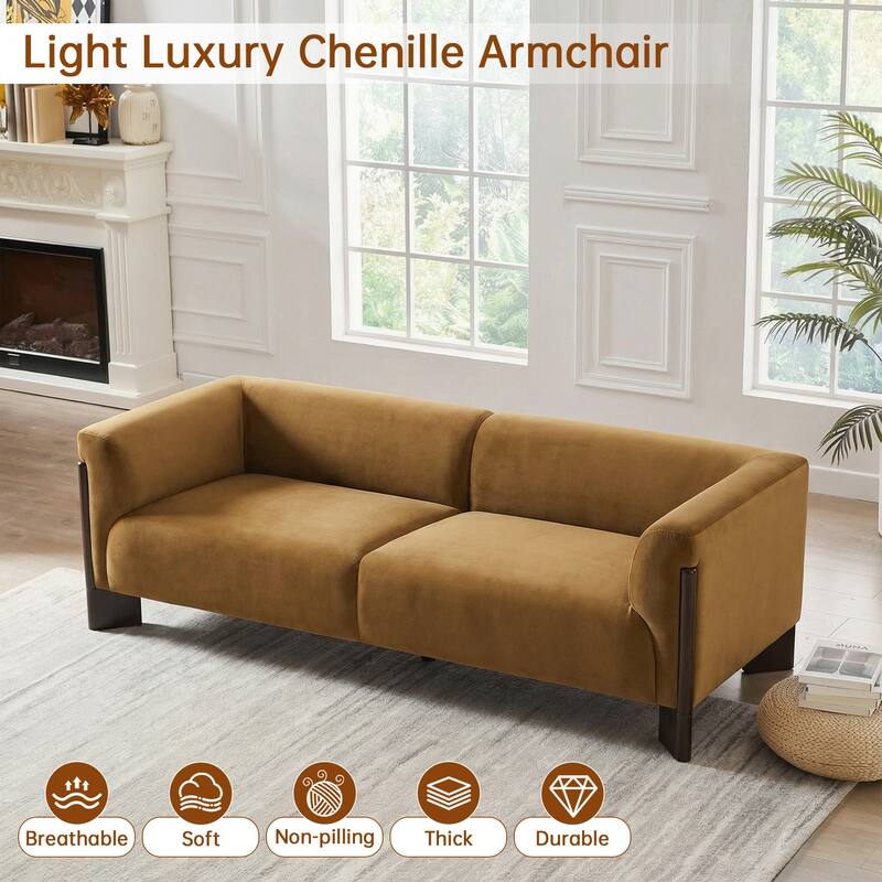 Modern Oversized Sofa Loveseat with Wood Legs