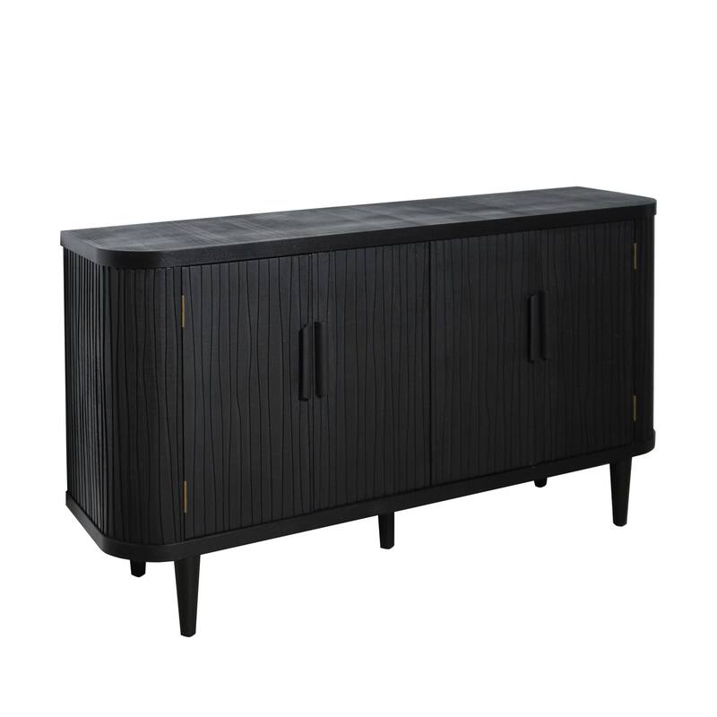 Modern Accent Buffet Cabinet Freestanding Sideboard Storage Cabinet with Adjustable Shelves and 4 Doors for Hallway, Entryway