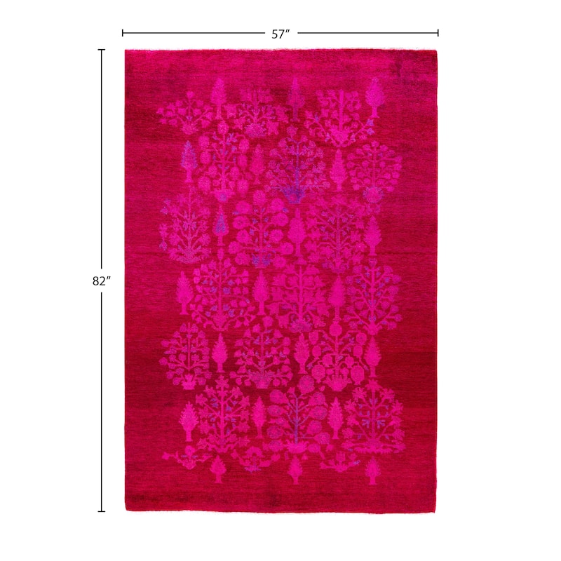 Overdyed One-of-a-Kind Hand-Knotted Area Rug - Pink - 4' 9" x 6' 10"