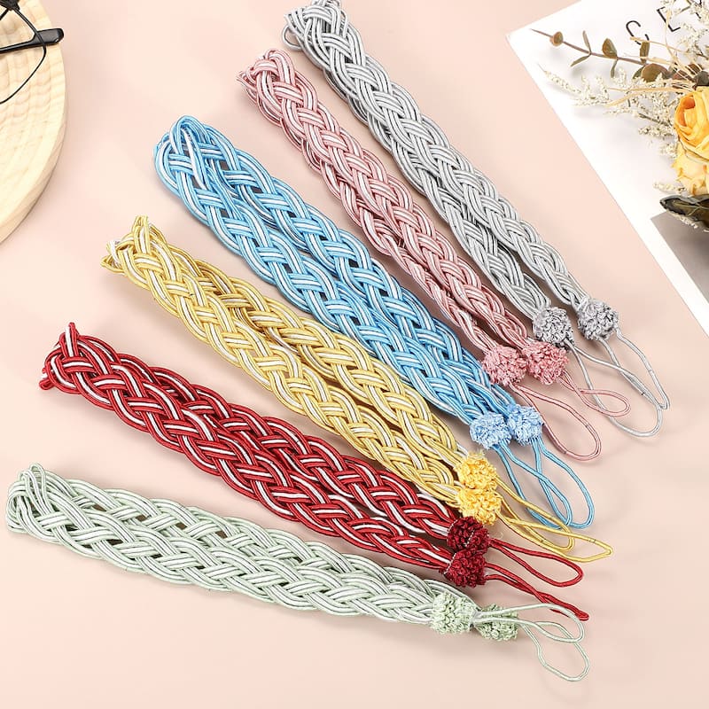 4 Pcs Curtain Tiebacks, Braided Drapery Holdback
