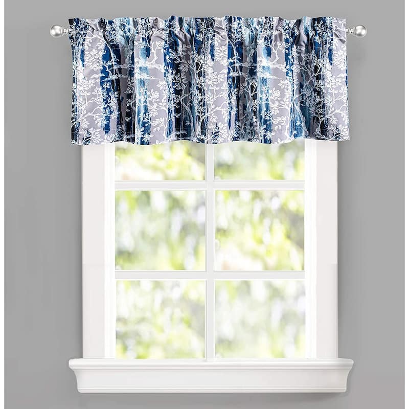DriftAway Carol Tree Branches Leaf Botanical Print Blackout Thermal Insulated Window Curtain Valance Rod Pocket - 52 x 18